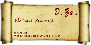 Décsi Zsanett névjegykártya