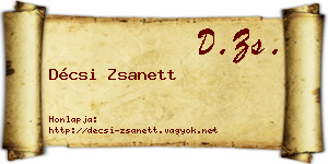 Décsi Zsanett névjegykártya